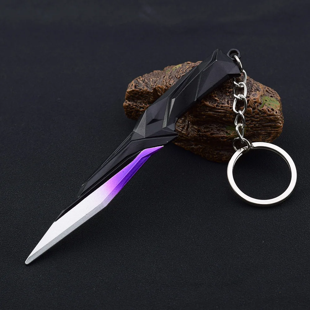 Llaveros de pistola Valorant de 12cm, cuchillo de garra de campeonato Prime Karambit, accesorios de moda para hombres, llaveros duraderos de Metal, regalos