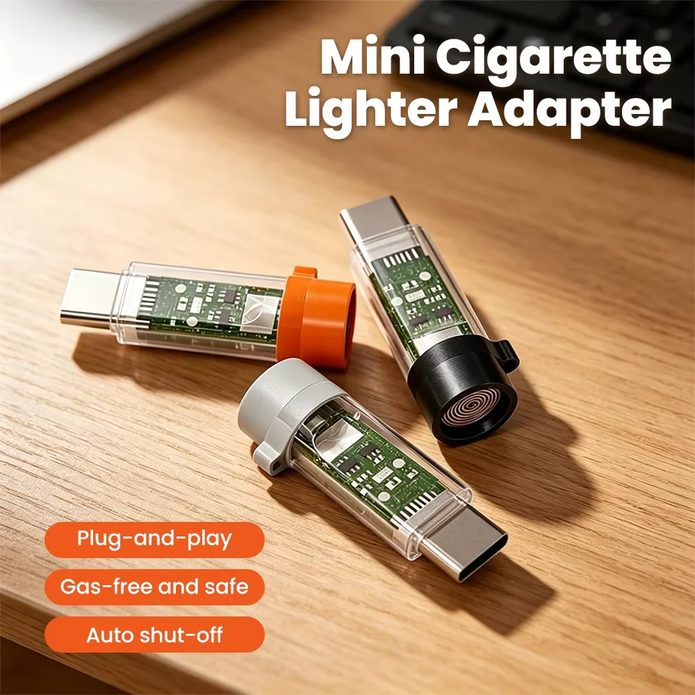 Portable Mini USB-C Rechargeable Electric Lighter Windproof Igniter for iPhone 15/16/17 Android Camping Outdoor Travel Accessory