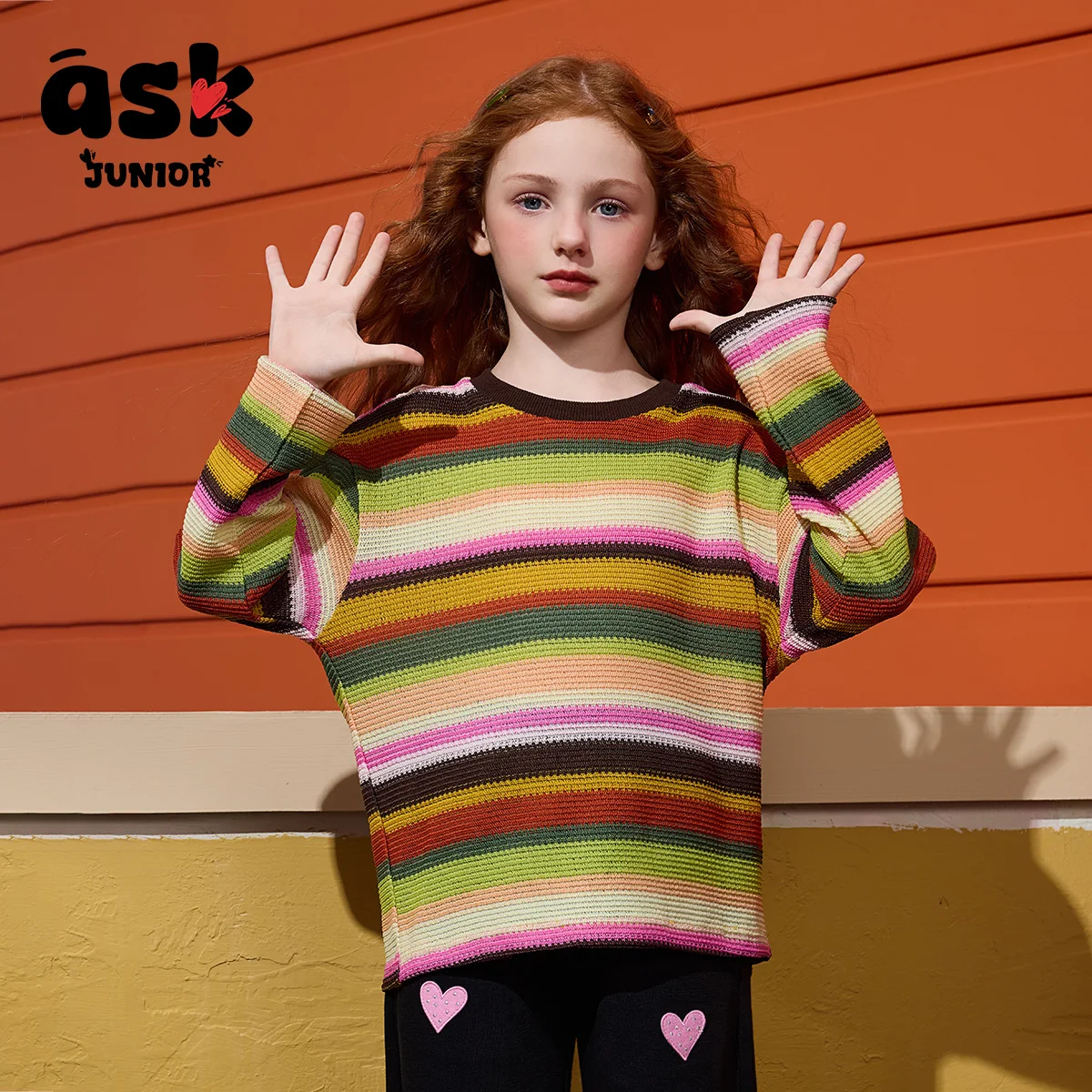 تي شيرت مجوف بأكمام طويلة وأكمام طويلة ورقبة دائرية للفتيات الصغيرات بألوان متباينة #4