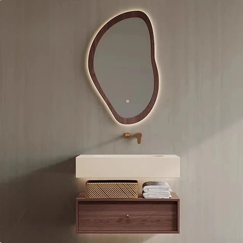 

Toilet Vintage Bathroom Cabinet Integrated Slab Basin Vanity Drawer Storage Bathroom Cabinet Shower Makeup Meuble Home Furniture
