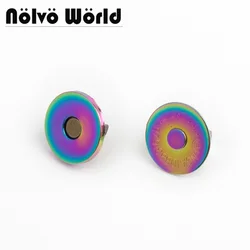 10-50sets 18x2 14x2mm Iridescent Rainbow Dish Shape Magnetic Snap Button Clasp Fastener for Handbag Purse Wallet Sewing