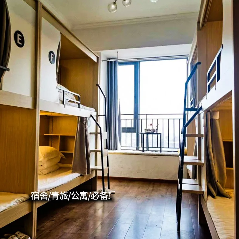 High and low beds Upper and lower beds Staff dormitory School Upper and lower bunk beds Adult space capsule Wrought iron bed Sma