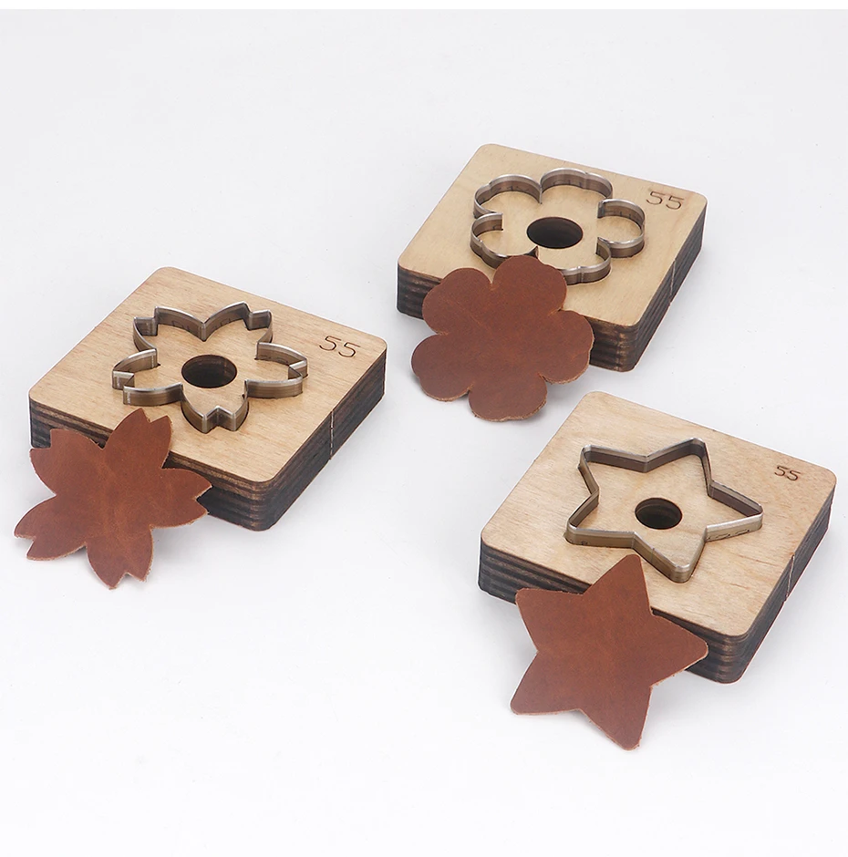Qjh 2,5-5,5 cm Sakura, Blume, fünfzackige Sterne Stahl Leders ch neider, Schneidform für Leder, Stahl Punsch leder Handwerk – Detail 7