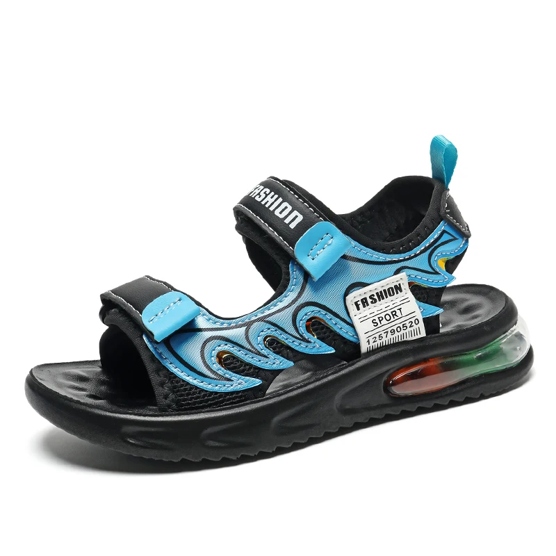 

2025 Summer Children's Sports Sandals Open-Toe Boys' Sandals Lightweight Soft Sole Outdoor Casual Beach Shoes Ages 5-12