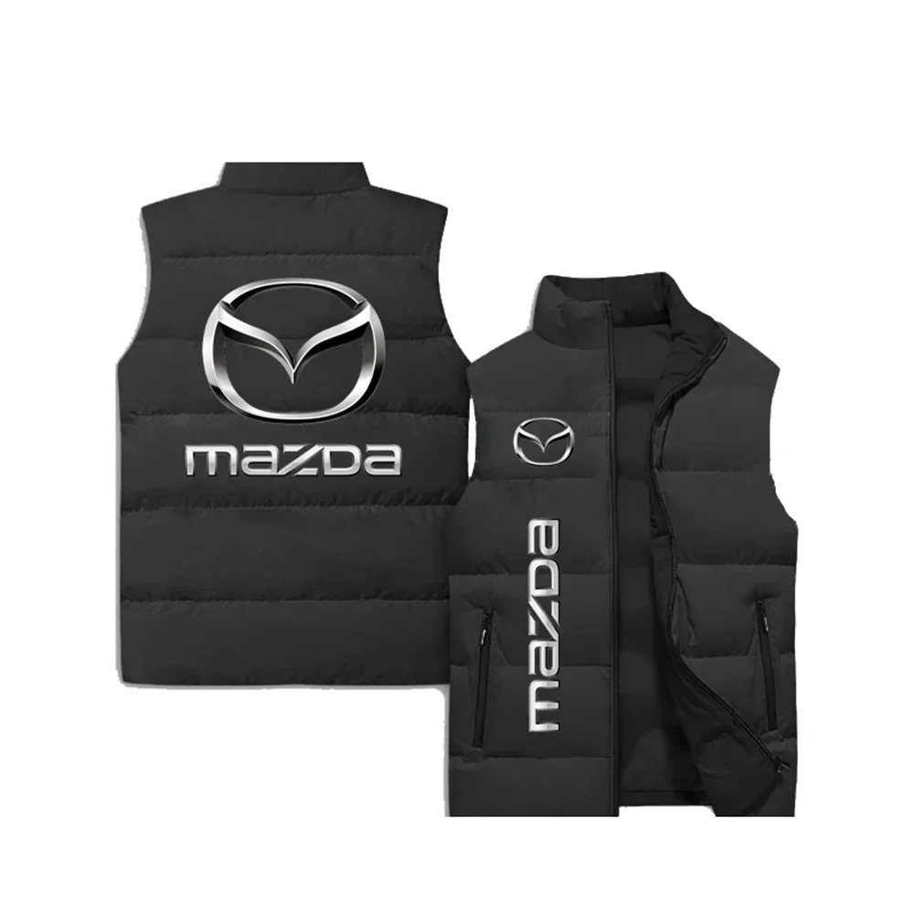 New Men\'s Outdoor Sports Jacket Men\'s Sleeveless Vest Mazda Pattern 3D Digital Printing Men\'s Casual Motorcycle Cotton Vest 8XL