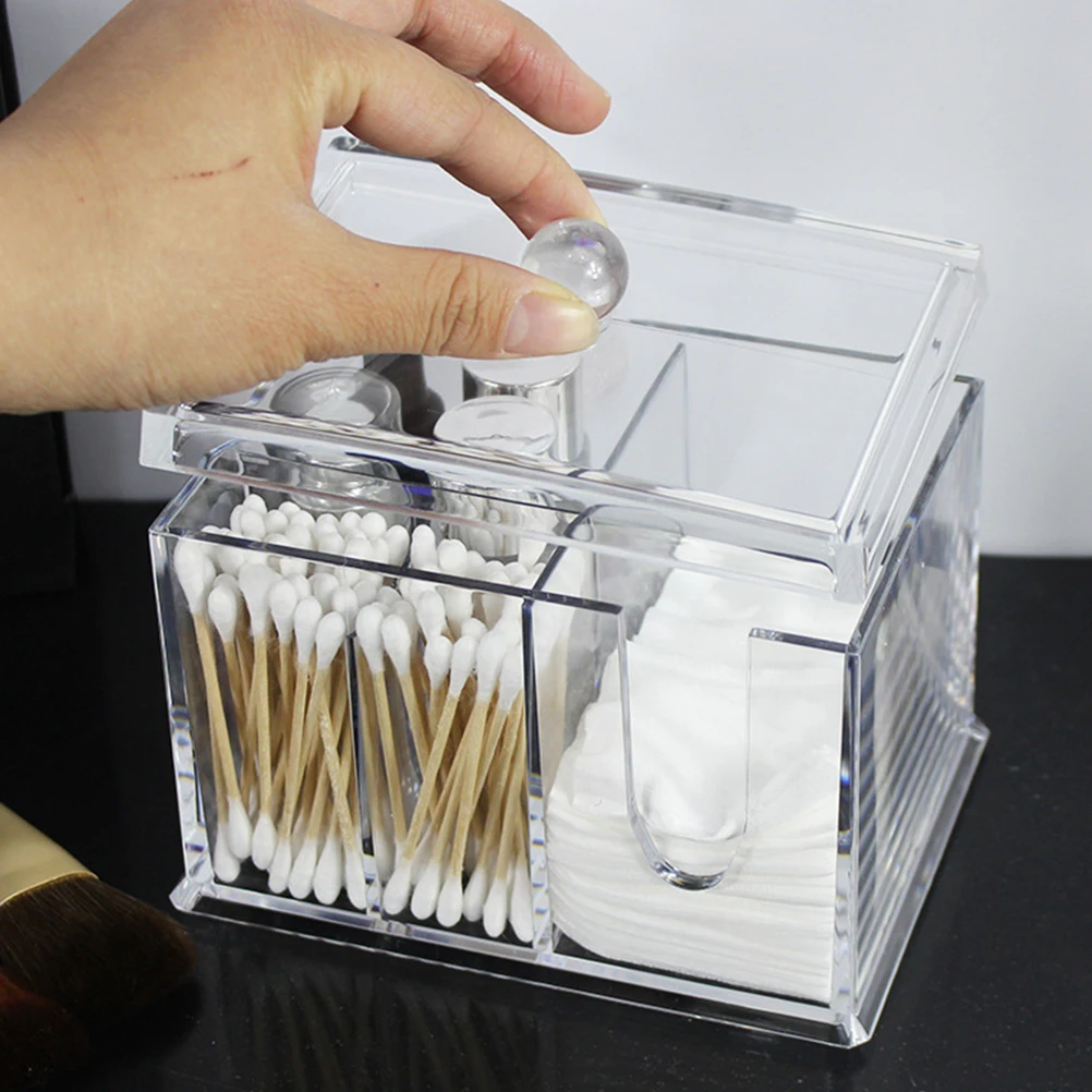 

Makeup Remover Box Cotton Pad Holder Organizer Pads Round Removal Storage for Case