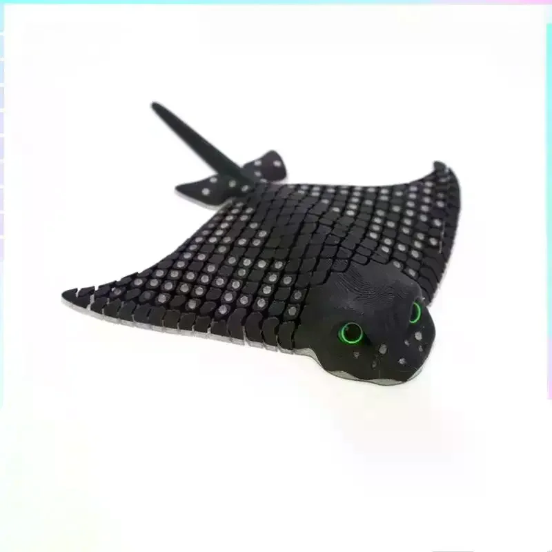 /GJ/Aquatic Animal Bionic Desktop Relief Decoration 3D Printed Luminous Manta Ray Stingray Toy Flexible Sea Creature Gift 1Pcs