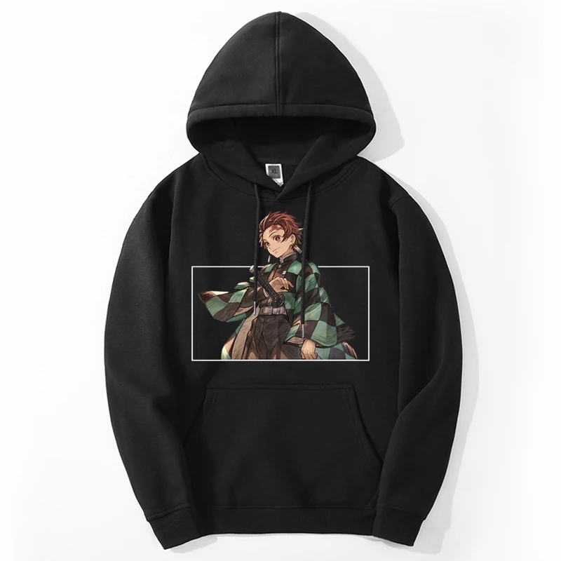 Hot Anime Hoodies Demon Slayer Kamado Tanjirou Print Harajuku Streetwear Men Women Fashion Oversized Sweatshirts Tops Clothing