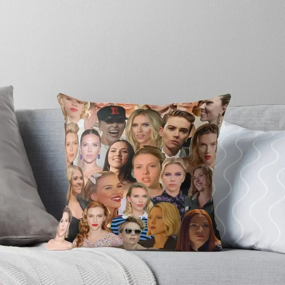 

Scarlett Johansson Photo Collage Throw Pillow autumn decoration sleeping pillows pillow