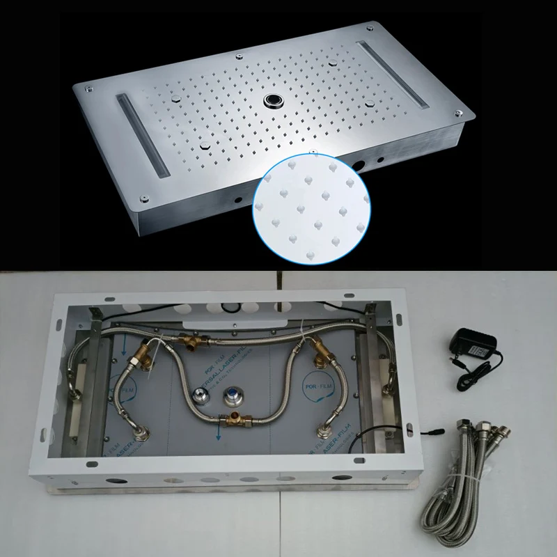 Imagem -05 - Led Rainfall Shower System Grupo Mist Spray Rain Shower Head Panel Torneira Misturadora Termostática com Jatos Laterais Alta Qualidade 2023