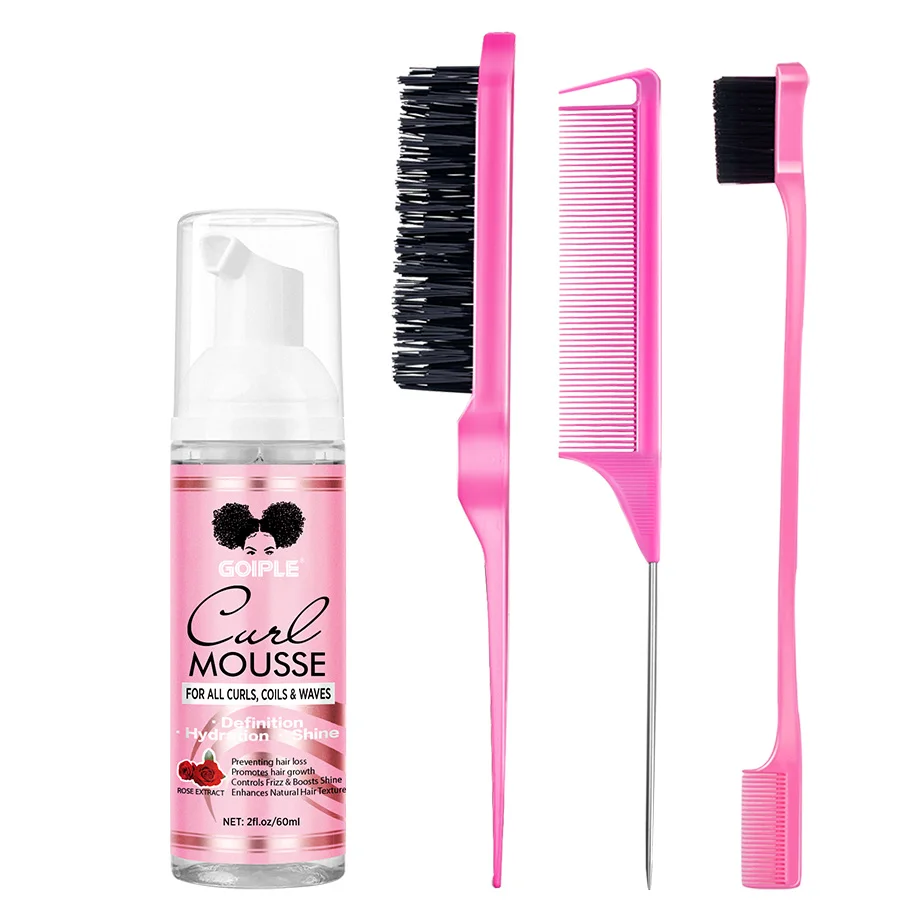 GOIPLE Curl Defining Mousse Moisturizing Shine Curl Foam Mousse Controls Frizz Anti-Hair Loss Product for All Curls,Coils & Wave