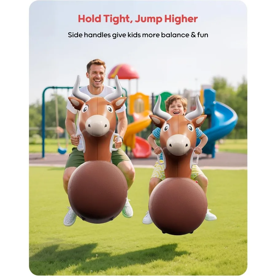 Qpau inflável rena funil brinquedo saltitante 2 pçs com capa de tecido bomba passeio em brinquedos para 5 + adultos rena de natal inflável