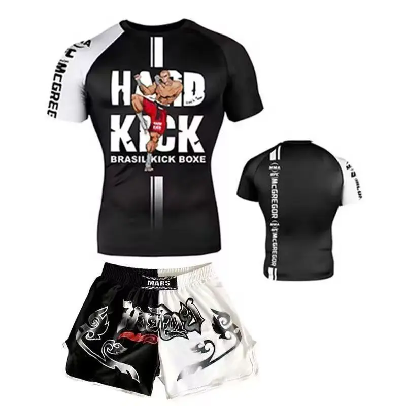 SparringMMAShorts Fighting Boxing Training FitnessUFCCustomized sports short-sleeved quick-drying Muay Thai suit