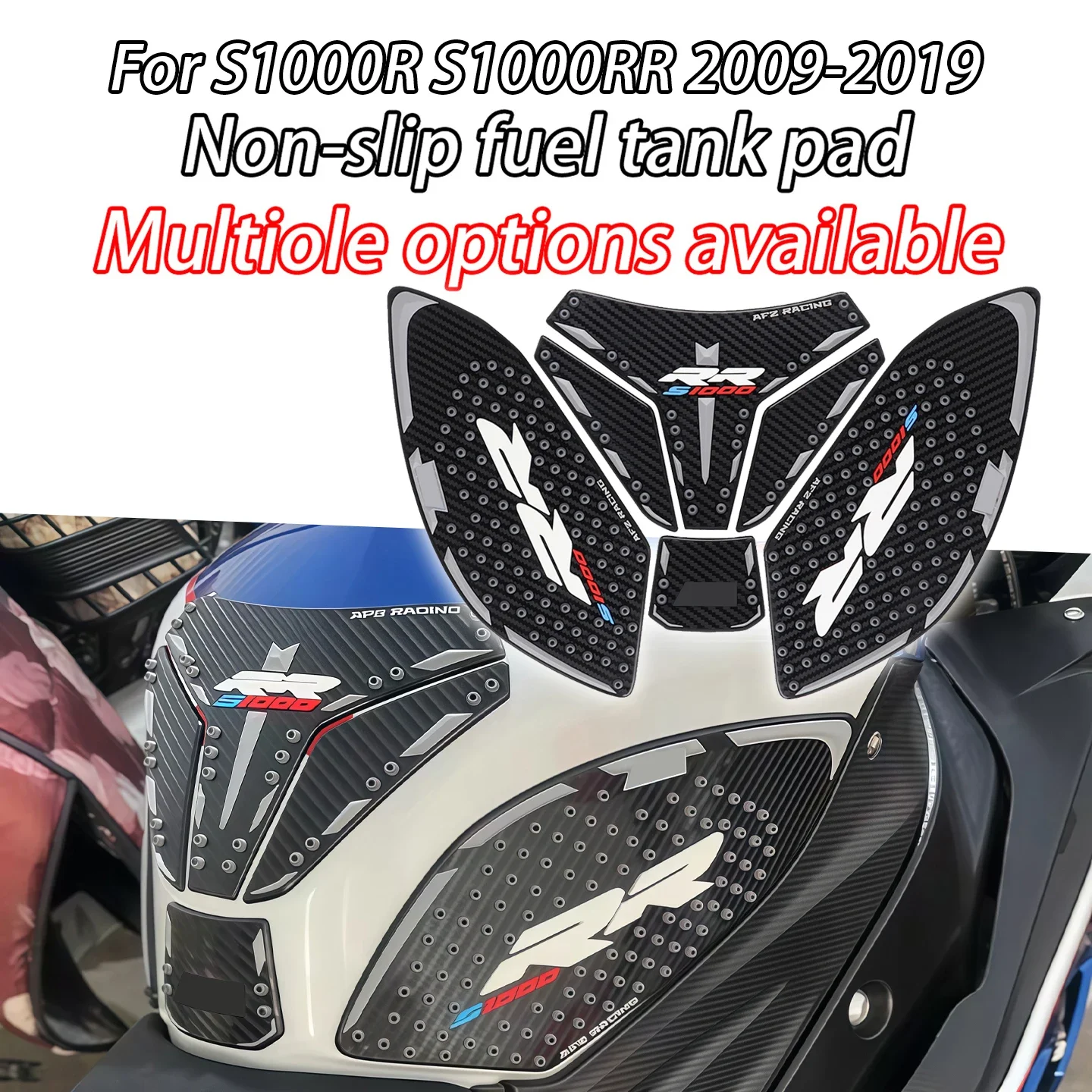 For BMW S1000R/RR S1000 RR 2009-2019 Motorcycle Stickers Tank Protection Pad S1000R/RR Anti-slip Tank Grip Pad Side Sticker Tank