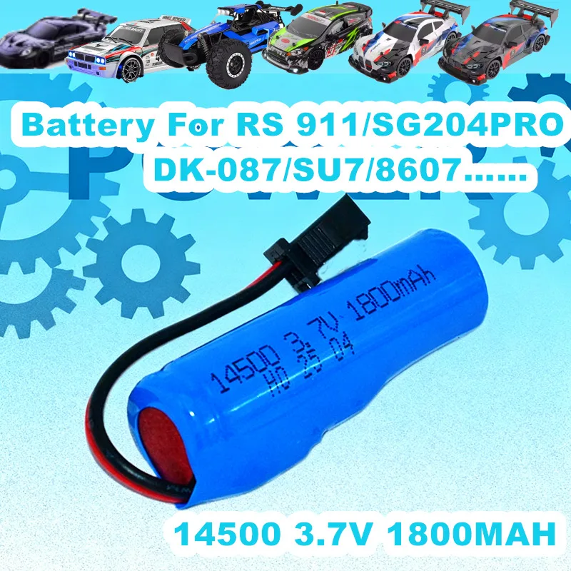 3,7 V 1800 mAh 14500 Li-Ion Akku Für RS 911 Auto SG204PRO SU7/8067/DK-087 High-speed Drift 1:16/1:20/1:24 RC Fahrzeug Batterie