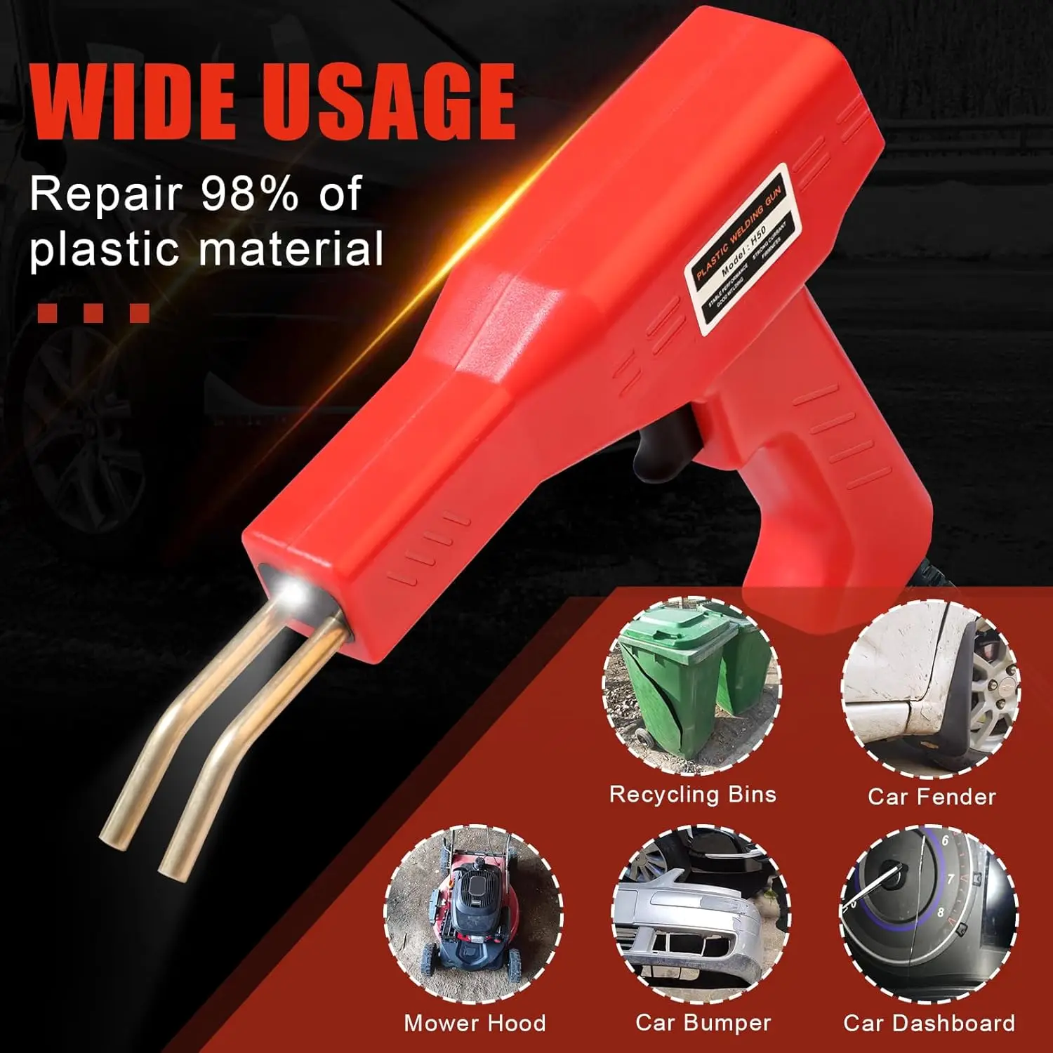 Plastic Welder Welding Machine Car Bumper Soldering Gun with 4 Staples for Bumper Repair Plastic Car Body Repair Tools Kayak