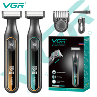 VGR 360 Hair Trimmer Cordless Beard Shaver Professional Hair Cutting Machine Waterproof 2 In 1 Digital Display Trimmer for Men