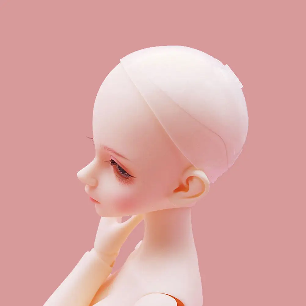 2Pcs Anti-Slip Silicone Cap Clear Protector Head Cover Soft Fit Hair Holder Bjd Head Protection for Collectors Making