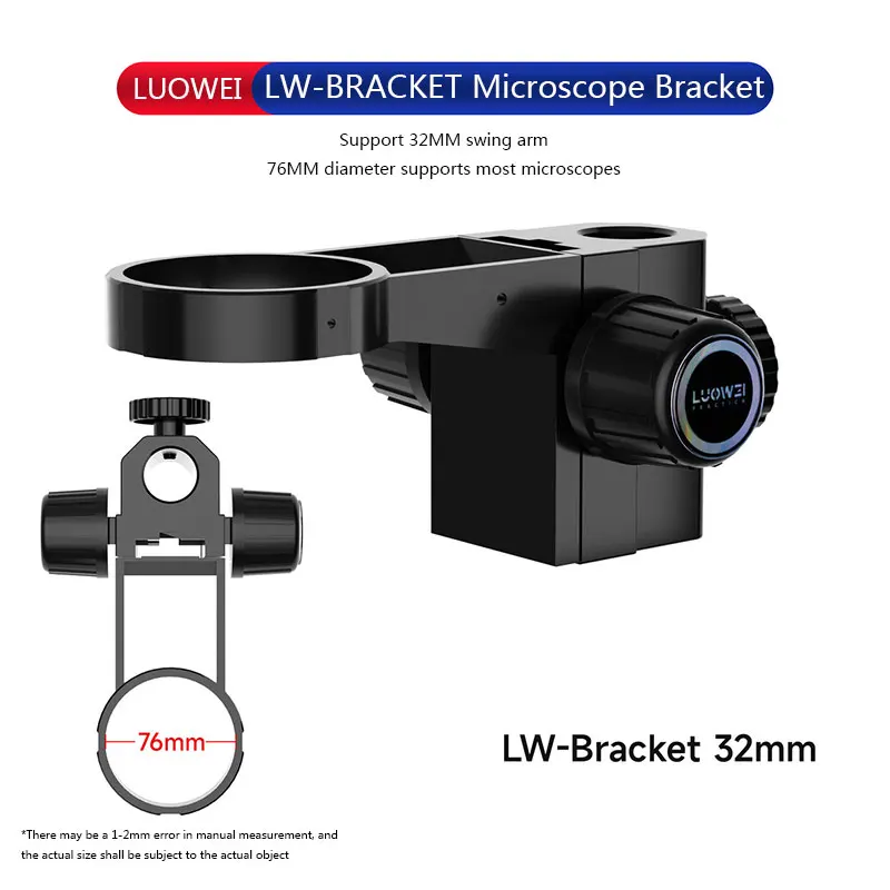 Luowei LW-017 Mikroskop-Schwenkarmhalterung, 360-Grad-Drehung, teleskopisch, faltbar, Metallhalterungsset für Reparatur und Inspektion