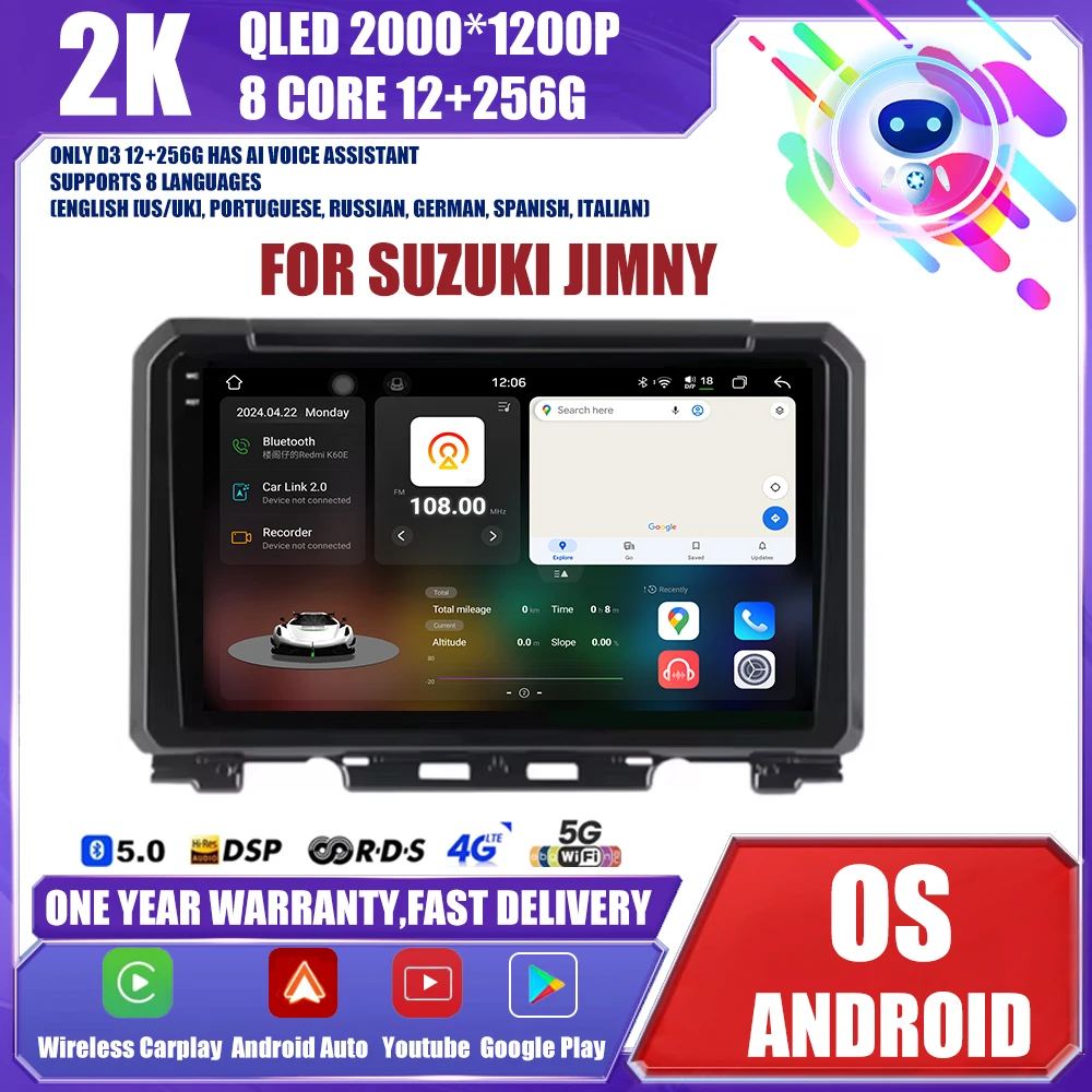 

for Suzuki Jimny JB64 2018 - 2020 Navigation Video Radio Auto Android OS Multimedia Player wireless Carplay DSP RSD WIFI Stereo