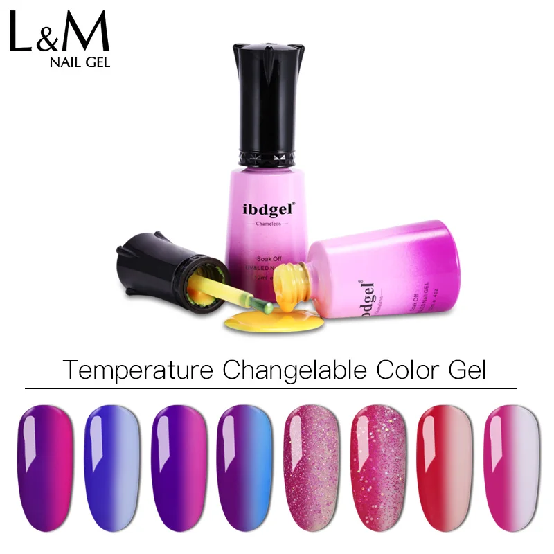 

ibdgel 72 colors Gel Temperature Change varnish laquer soak off UV LED gel nail art salon for nails beauty gift