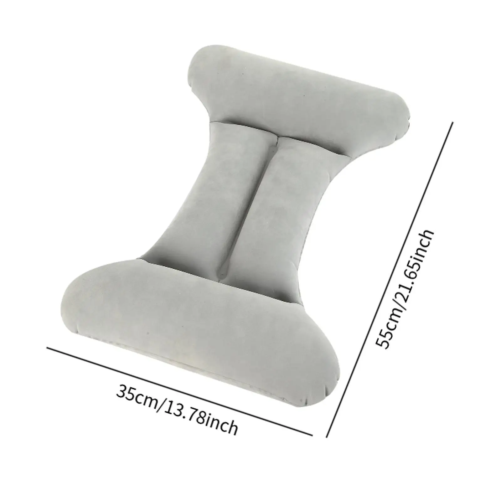 Flocked Air Pillow Foldable Low Back Cushion for Driving Traveling Home Use