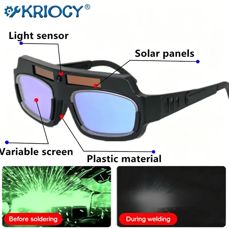 Gafas de soldadura con oscurecimiento automático, gafas de soldadura con arco de argón antideslumbrantes, gafas de protección ocular para soldador, herramientas