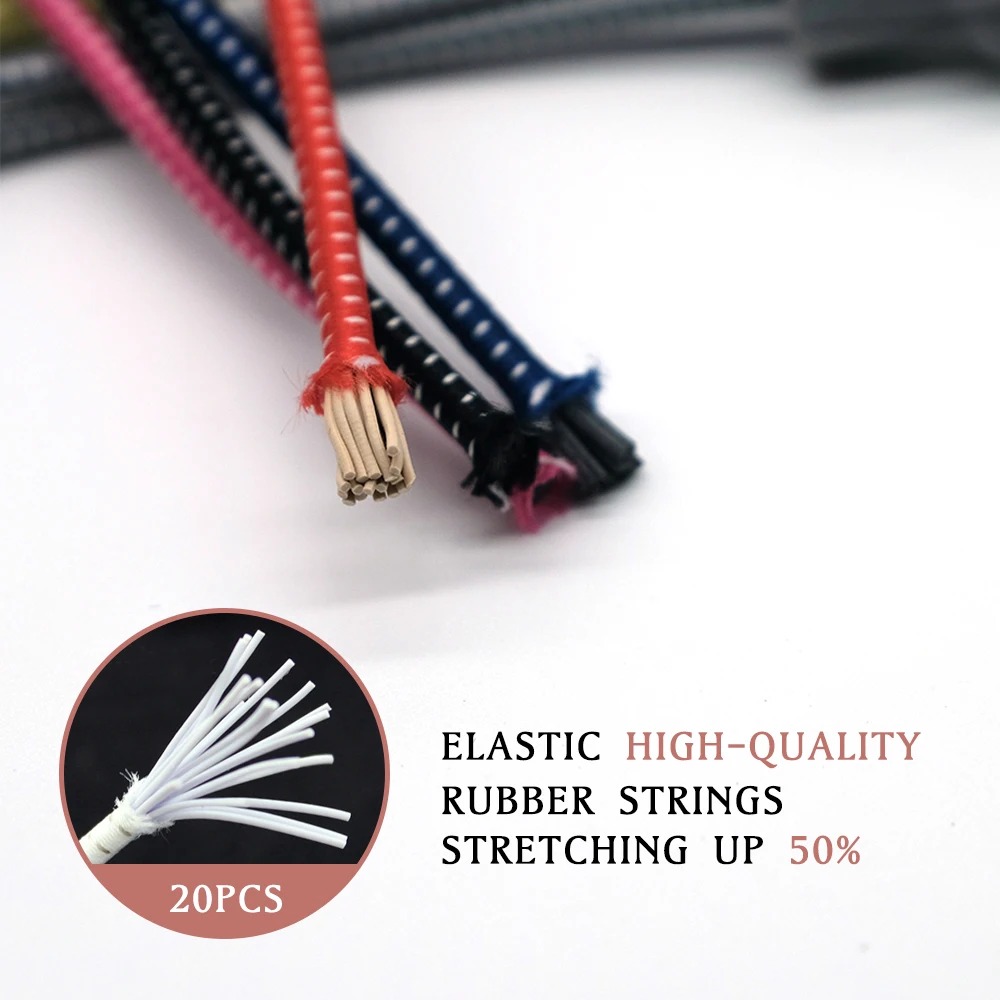 Colored Dots Round No Tie Shoelaces Elastic Plastic Lock Hiking Sports Lazy Adult Kids Rubber Bands Shoelaces Shoe Accessories