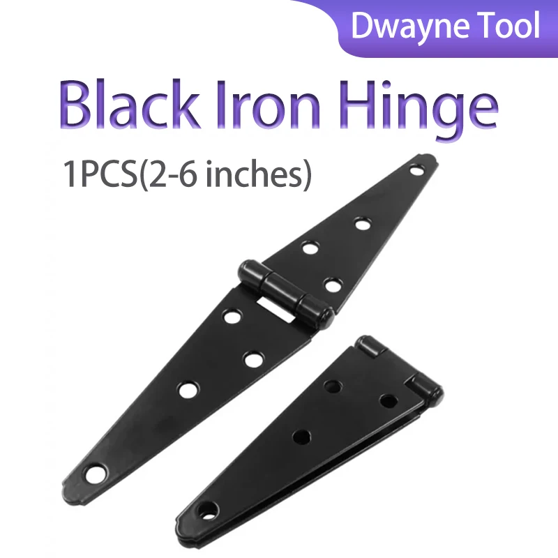

Black Iron Cabinet & Garden Shed Hinge (1PC) - 2-6 inch for Wooden Door, Light Gates, Furniture Door Hardware