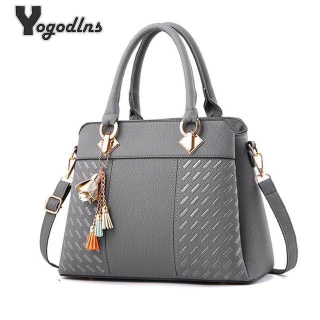 Modne torebki damskie Tassel PU skórzane torby na ramię górny uchwyt haftowana torba Crossbody torba na ramię Lady proste torebki w stylu
