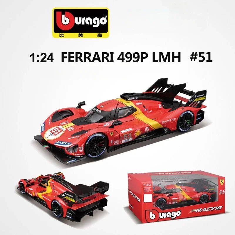 Higher Than The United States 1:24 Ferrari 499P Model Alloy Simulation Car Model Le Mans Racing Model Collection Ornaments