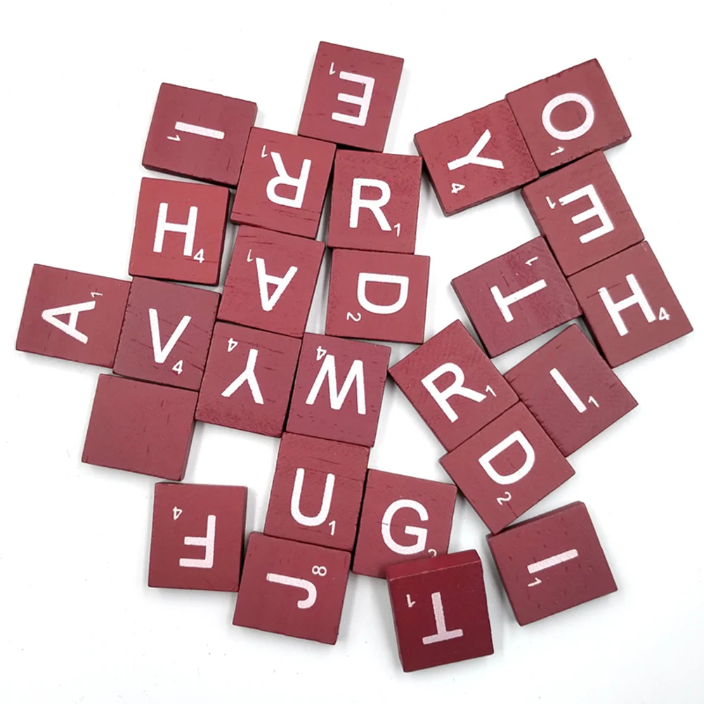 

100pcs Natural Wood Cubes Diy Alphabet Decor Craft Baby Kids Learning Wooden Chips Letters Literacy Game Wood