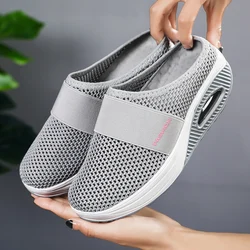 Women's Mesh Thick Soled Shoes Platform Sandals Fashionable Anti Slip Outdoor Beach Slippers Shoes Home Outdoor Women's Shoes
