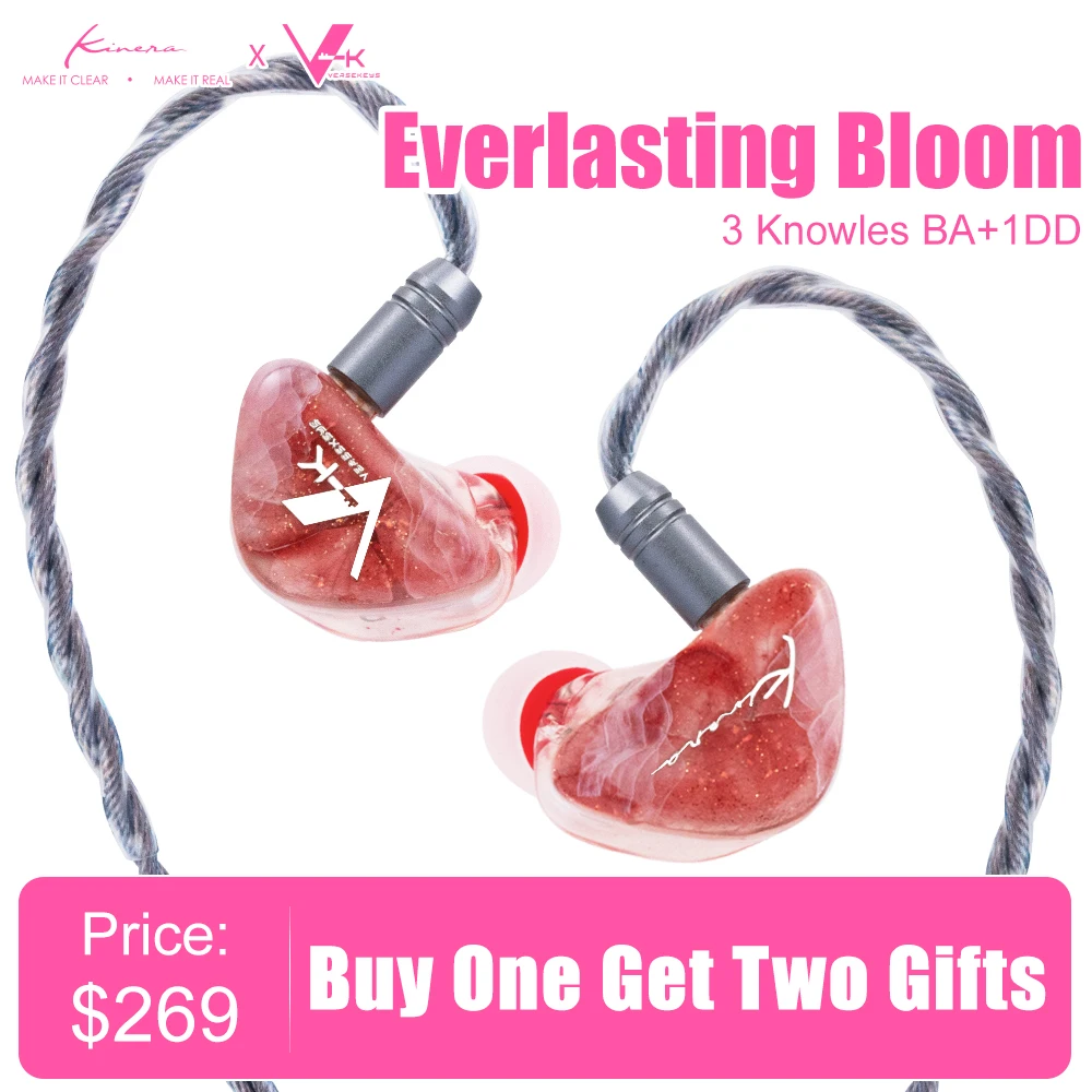 

New Kinera Lucky Bag Freya 2.0 & Versekeys Everlasting Bloom Earphone 3 Knowles BA+1DD IEMs Hifi Headphone Birthday Gifts