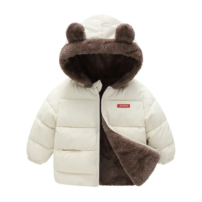 2024 Boys Winter Coat Children Clothes Girl Fleece Jacket Korean Casual Warm Thick Hooded Kids Snowsuit Baby Clothing BC1623