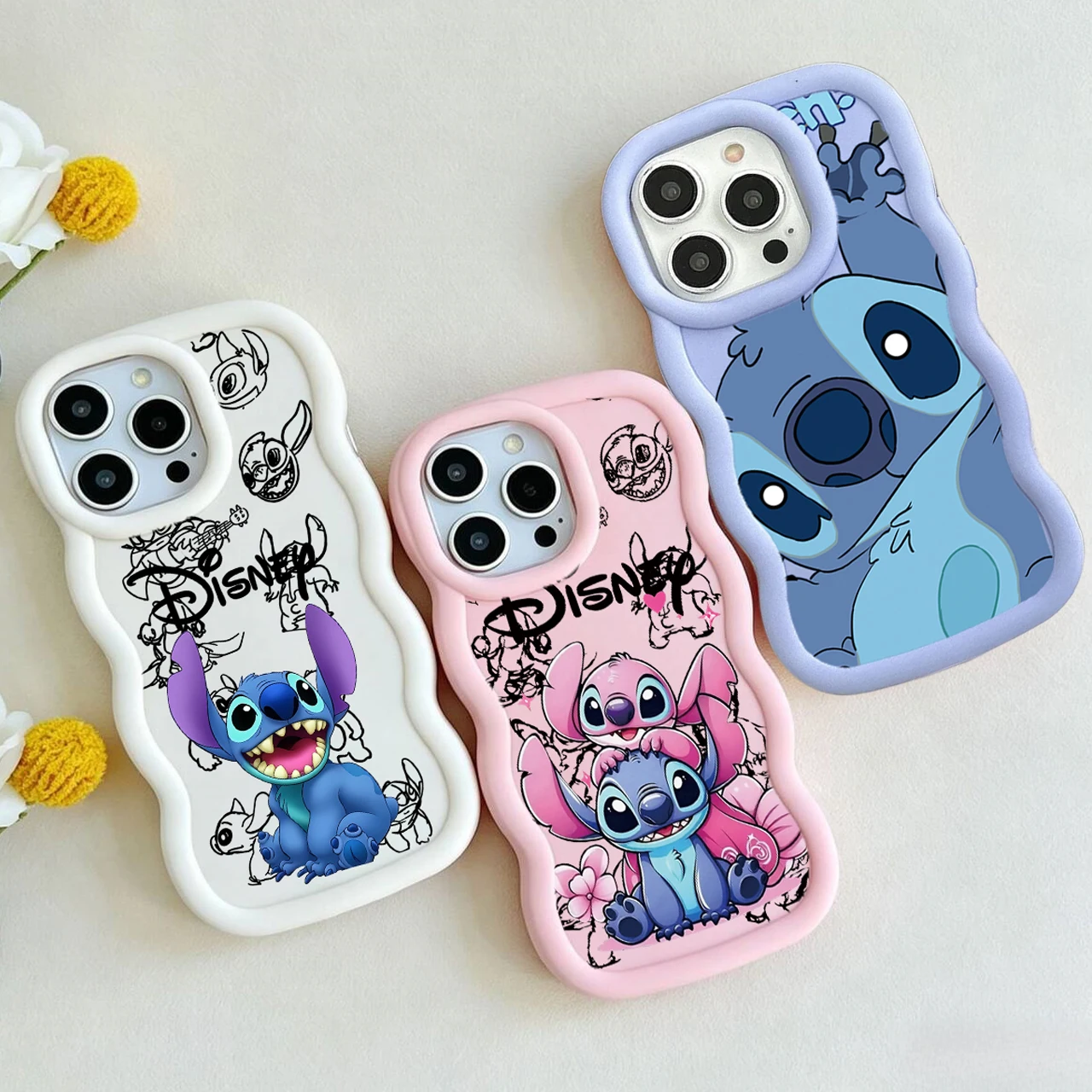Cheerful Cute StitchS Angel Phone Case For Samsung F06 A17 A07 A26 A16 A06 A35 A55 A25 A15 A54 A51 A34 A24 A14 A13 4G 5G Cover