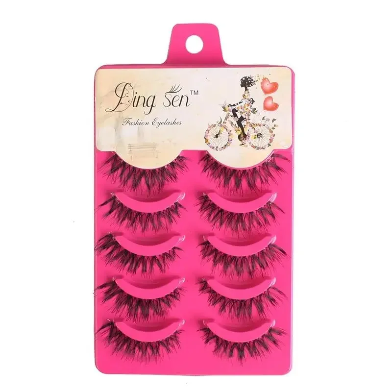 Natural Thick Full False Eyelashes Super Long Chris Cross Eyelashes Charm 3D Staggered Eyelashes