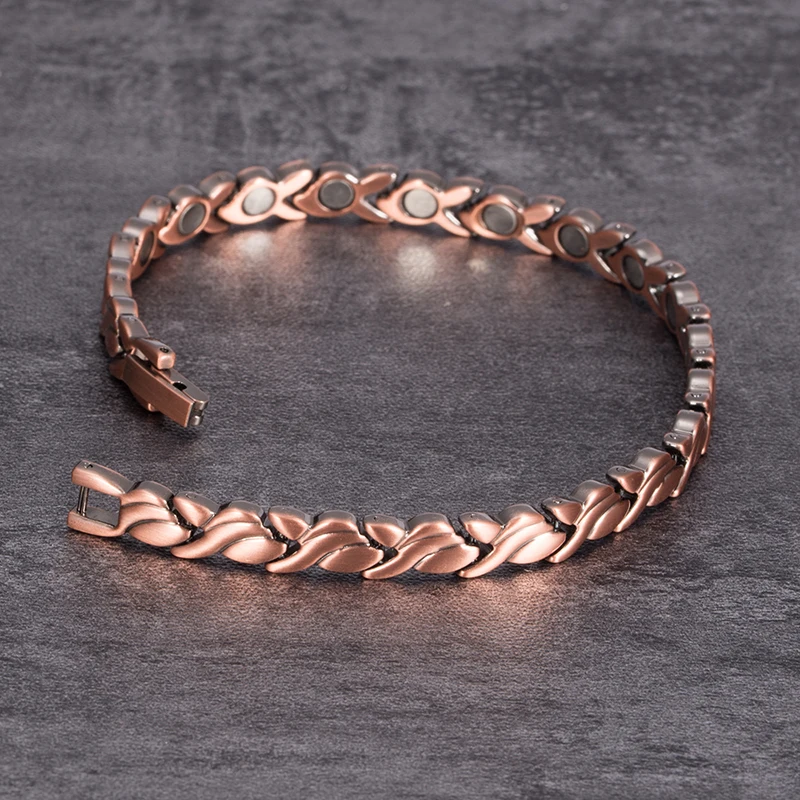 

Magnetic Pure Copper Bracelets for Women Vintage Chain Health Energy Magnetic Bracelets Bangles for Arthritis Women Fine Jewelry