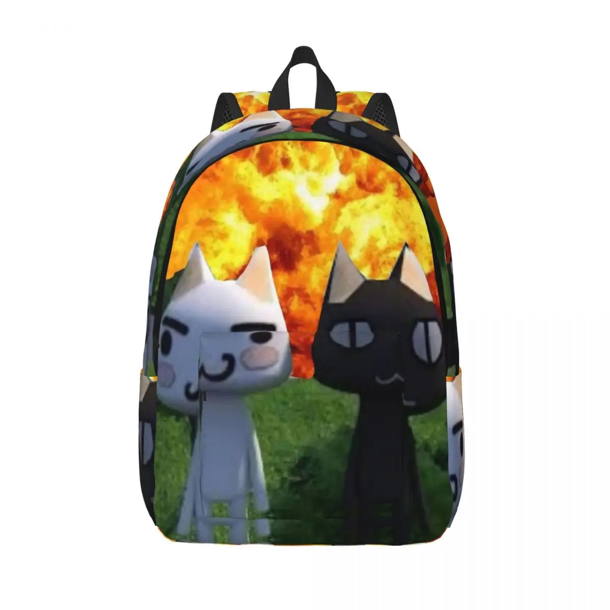 Toro Inoue Cat Backpack Middle High College School Student Kawaii Neko Bookbag Teens Canvas Daypack Durable