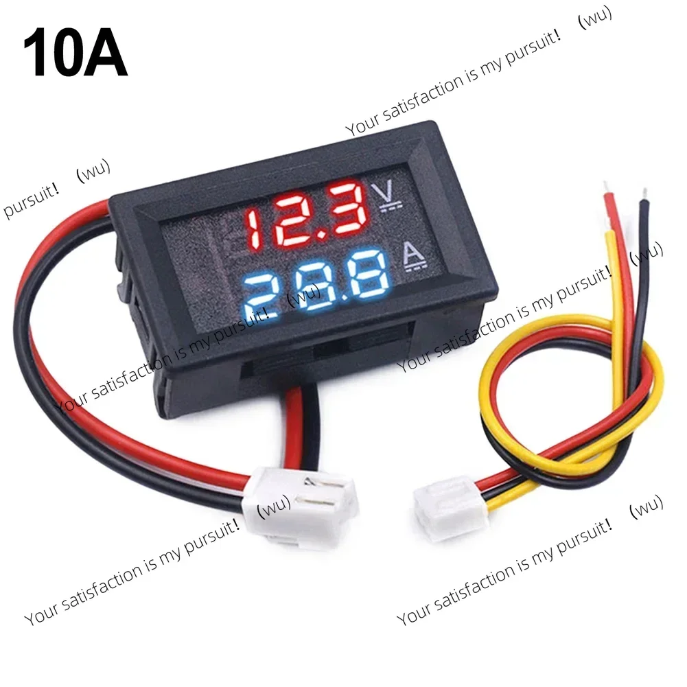 For Battery Car Motorcycle Current Meter Panel Versatile DC Volt Amp Meter Gauge 0 100V 10A LED Dual Digital Voltmeter Ammeter