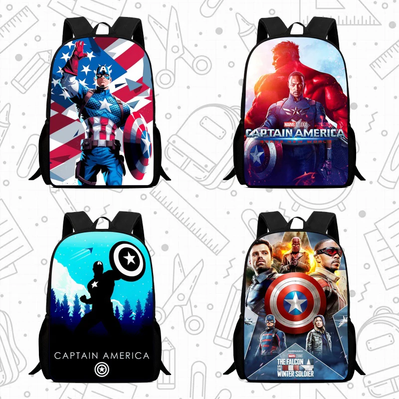 

Disney School Backpack,Cartoon Captain America School Bags for Girls Boys,Durable &Light Weight Kids Backpack for Kindergarteen