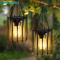 Metal Solar Lanterns Outdoor Waterproof Upgraded Bright Hanging Solar Lights with Strong Hook Pathway Yard Patio Garden Decor