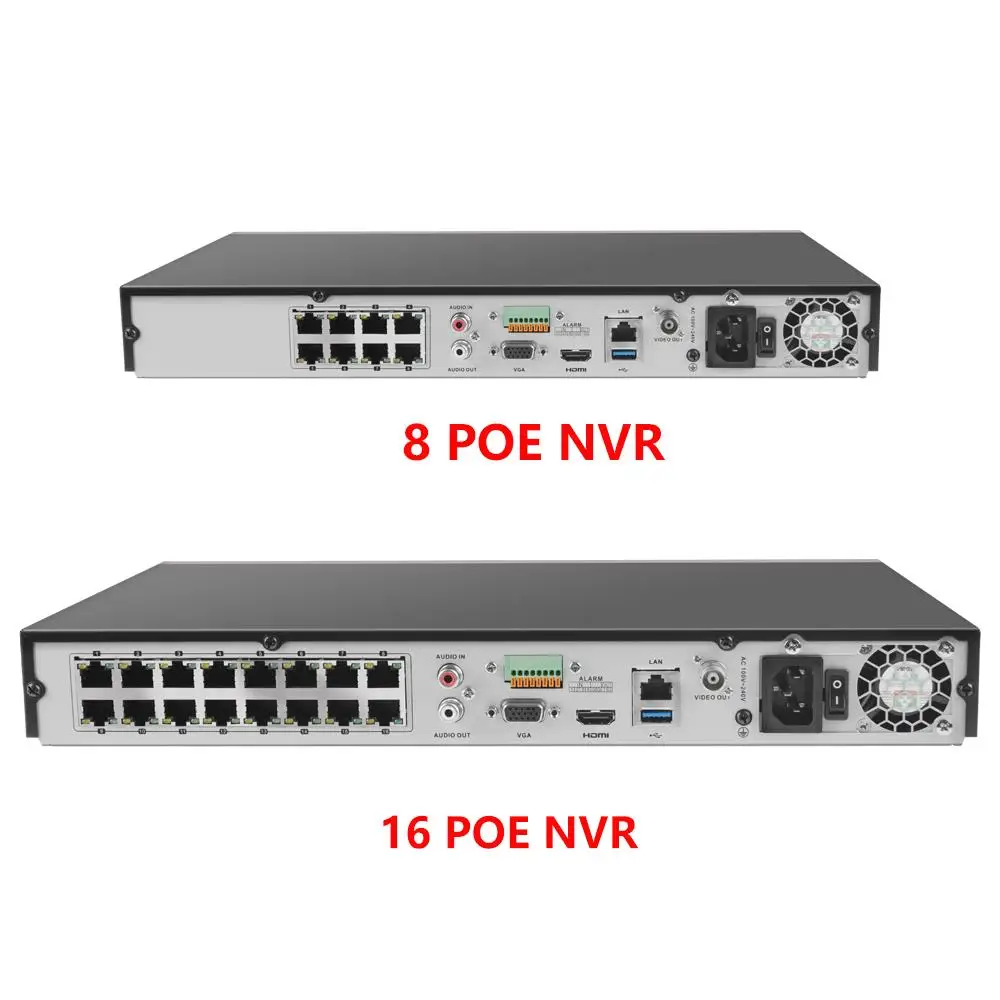 Hikvision PoE 8K NVR 8CH DS-7608NI-M2/8P 16CH DS-7616NI-M2/16P 8/16 POE Port HDMI/VGA Independent Output Network Video Recorder