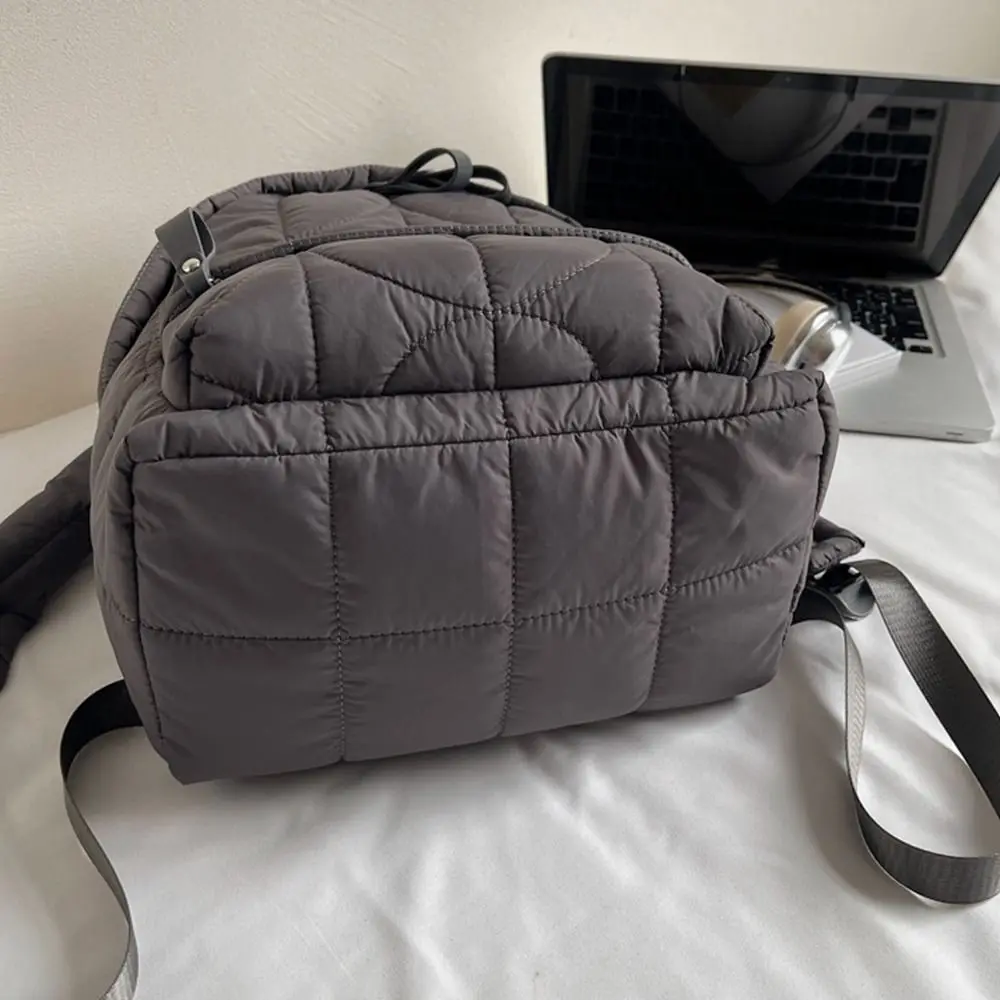 Solid Color Padded Coat Backpack Nylon Cloud Space Cotton Shoulder Bag Pleated Large Capacity Student Schoolbag Teenagers