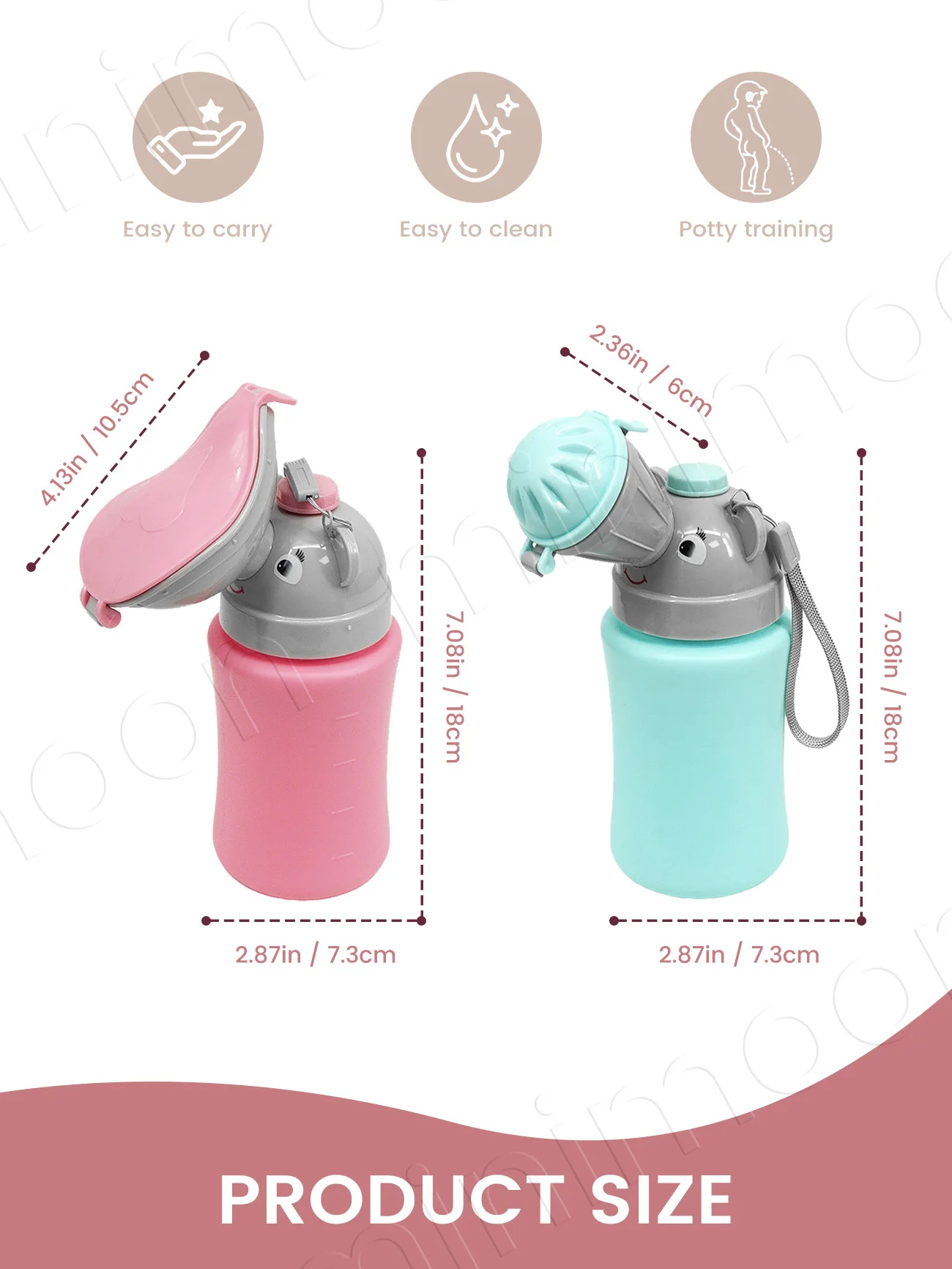 Portable Kids Travel Pee Bottle, Leak-Proof Toddler Urinal Potty Training Bottle for Boys Girls Car Outdoor Trip - view 2