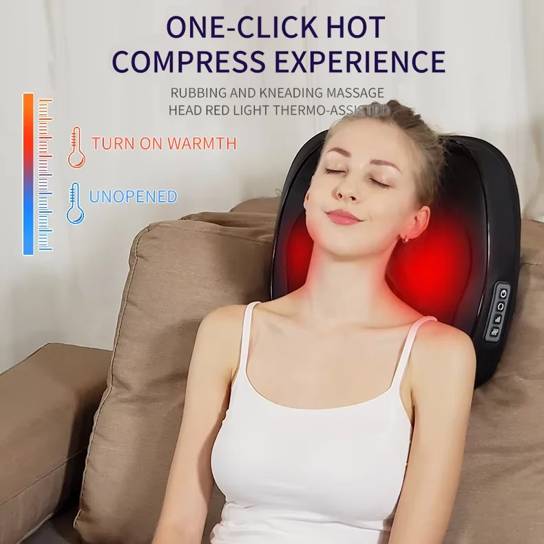 Lifting Handle Rubbing Kneading Hammering Massage Heating Pillow - Car Home Office Shoulder Back Body Massager