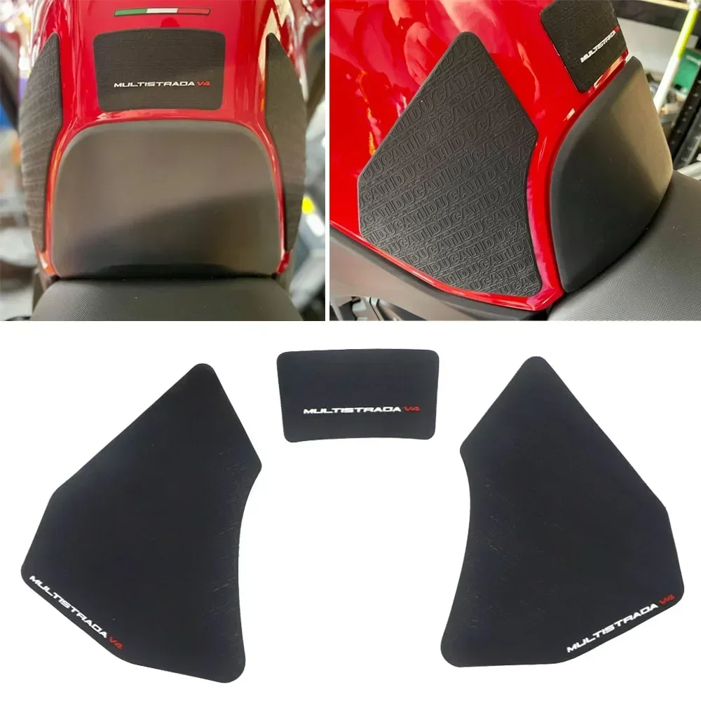 Adesivos de tanque de combustível lateral para motocicleta, borracha, impermeável, antiderrapante, Ducati Multistrada V4 S V4S, 2021