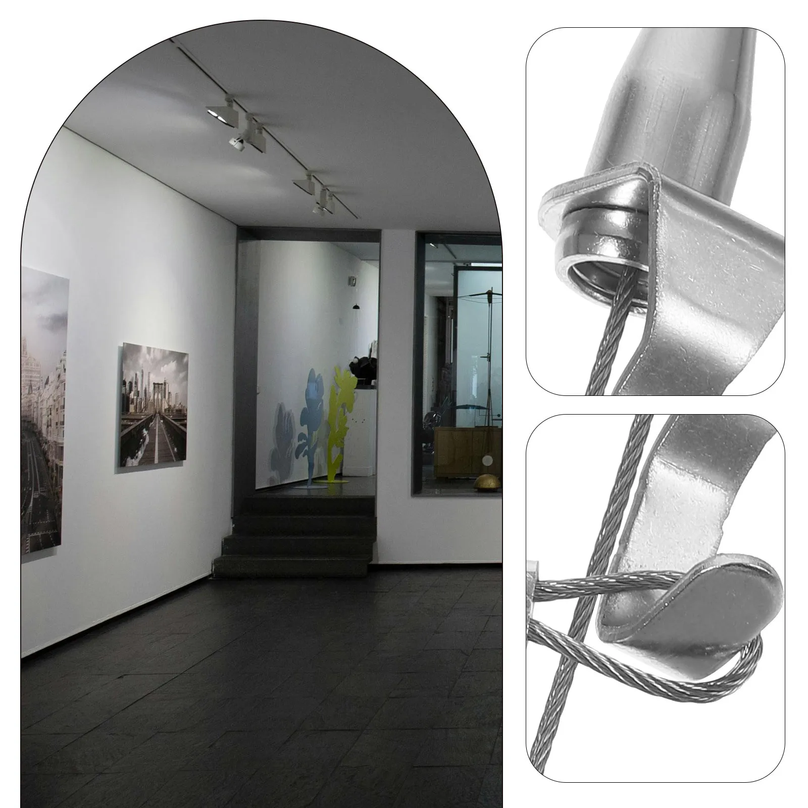 

Adjustable Stainless Steel Picture Hanging Wire Rope Durable Wire Hook for Art Sign Lamp Display Sign Hanging Rope