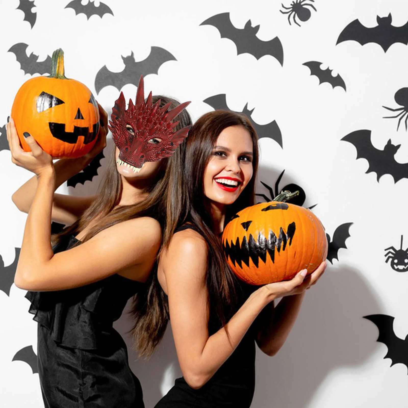 Sombreros de Halloween Disfraz infantil para disfraces Máscara de dragón Ropa Vestidos infantiles rojos