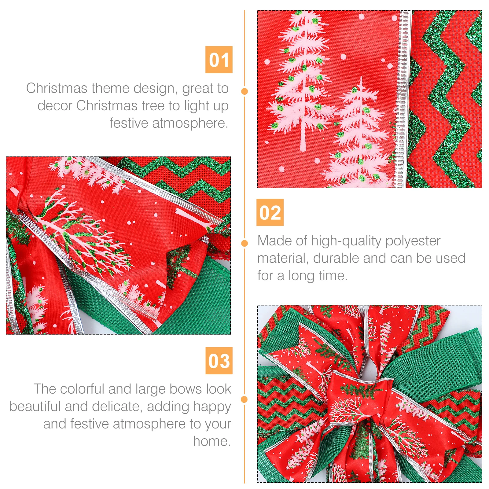 

Christmas Party Decorations Tree Decorative Bows Ornaments Xmas Topper Toppers Winter Christams for
